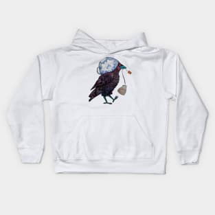 Happy little tea crow Kids Hoodie